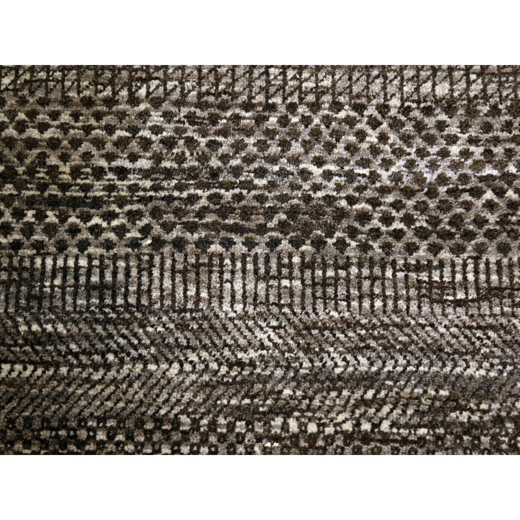 8'x10' Mocha Brown Modern Grass Design Handgeknüpft Reine Wolle Orientteppich im Angebot 2