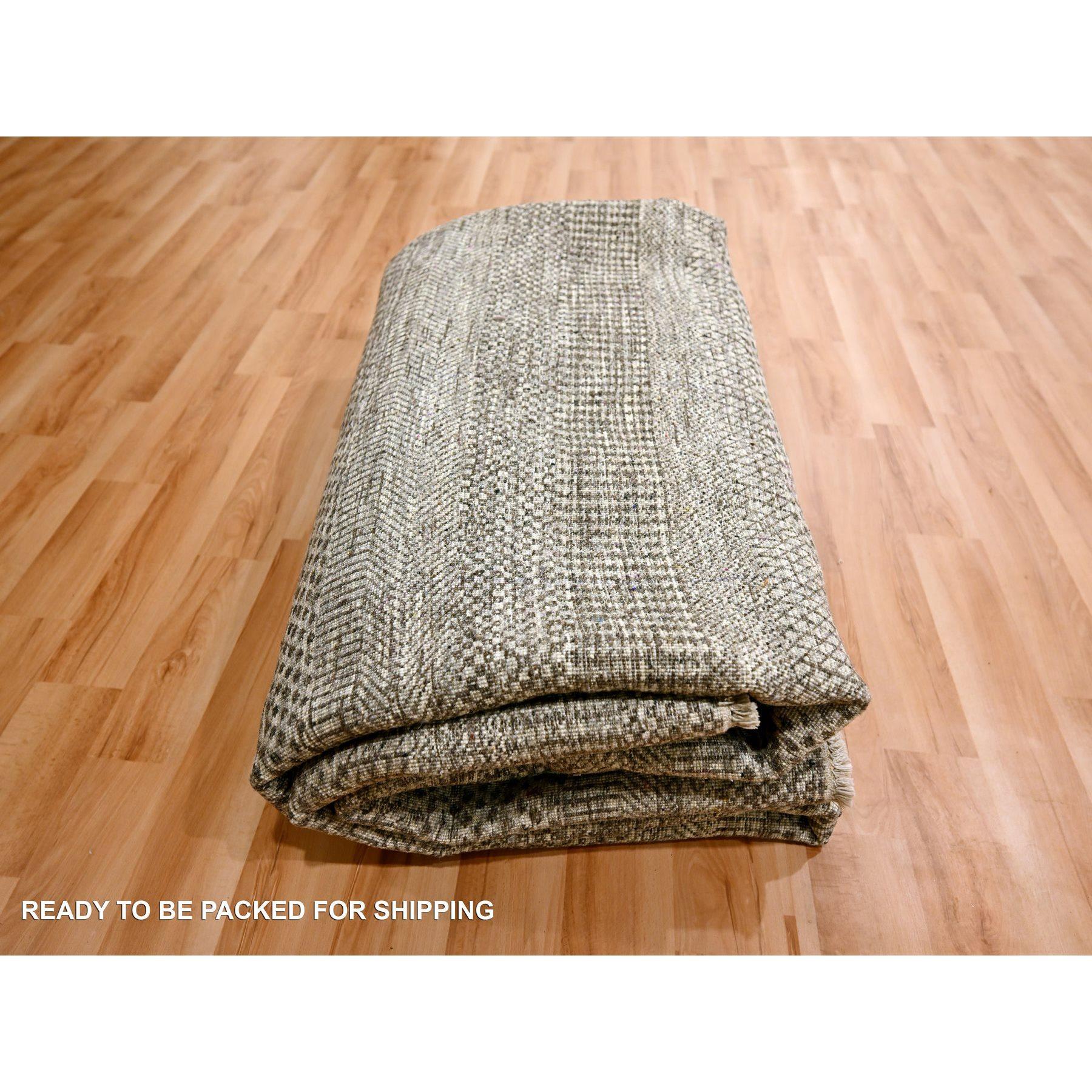 8'x10' Mocha Brown Modern Grass Design Handgeknüpft Reine Wolle Orientteppich im Angebot 3