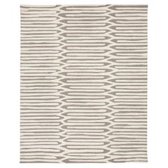 8x10 Modern Geometric Hand-Tufted Wool Area Rug - Neutral Taupe & Cream