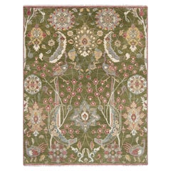 8x10 Moss Green Persian Hand Knotted Wool Rug ( G-12848)