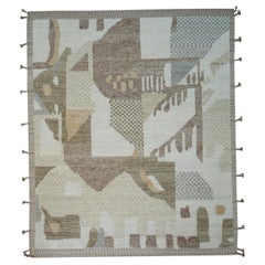 8x10 Multicolor Hand-Knotted Wool Abstracted Landscape Tribal Modern Carpet Rug