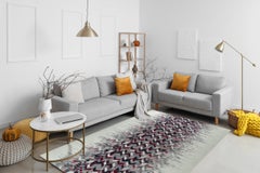 8x10 Multicolor Hand-Knotted Wool Faded Chevron Cascade Geometric Carpet Rug