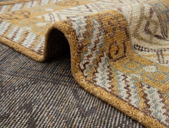 8x10 Mustard Yellow Vintage Persian Hand Knotted Wool Oriental Rug ( G-14620 )