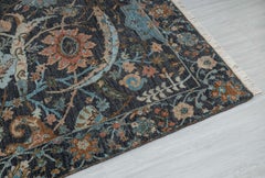 8x10 Navy Authentic Persian Kerman Sickle Hand Knotted Wool Rug ( JC - 7300 )