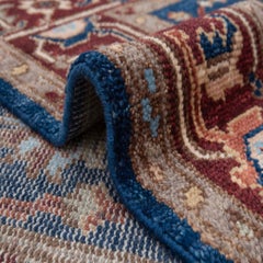 Tapis à motifs floraux traditionnels persans, bleu marine et rouille, 8 x 10 (MT - 361)