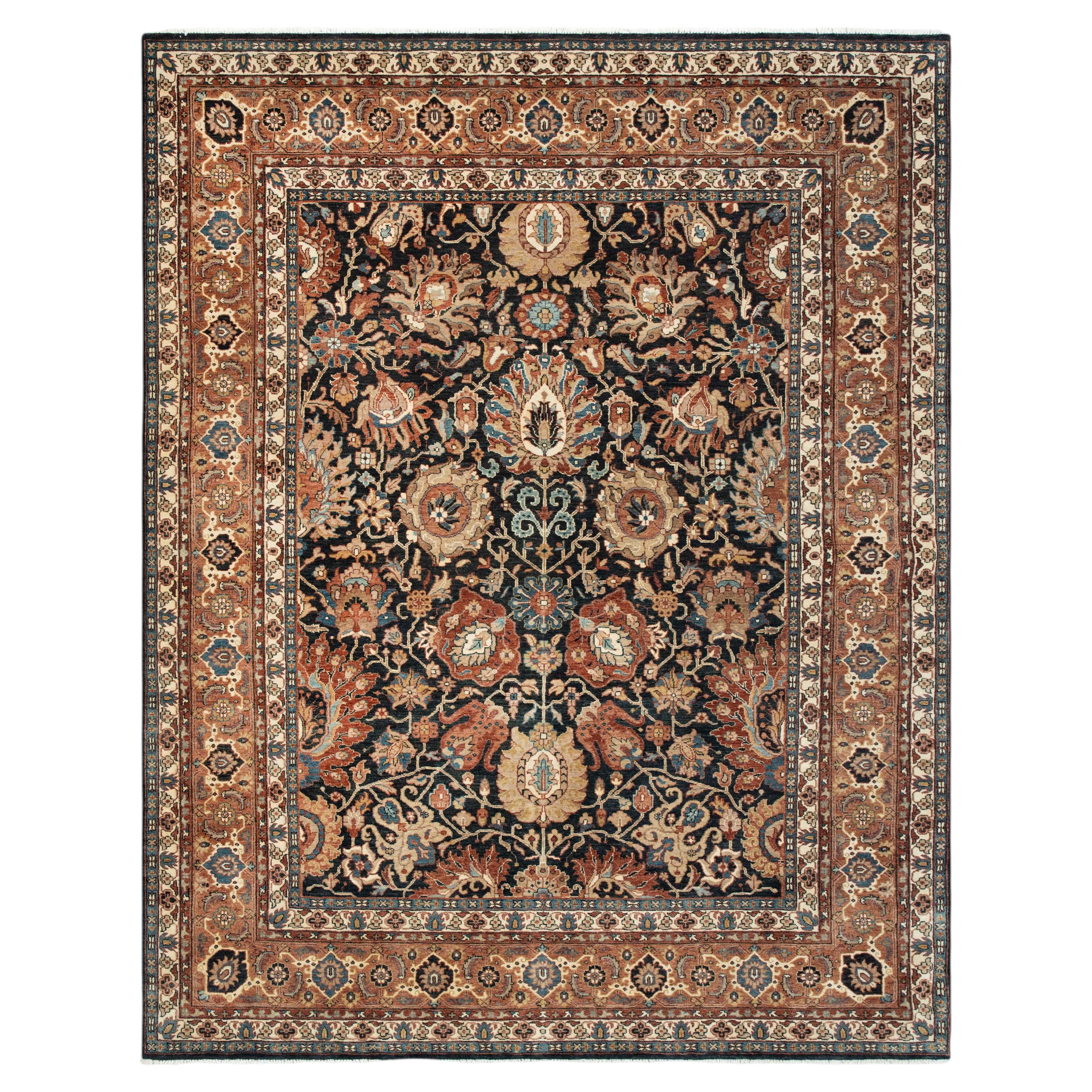 8x10 Marineblauer Persischer Handgeknüpfter Wollteppich ( G-13933) im Angebot