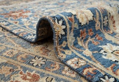 8x10 Navy Persian Kerman Sickle Hand Knotted Rug ( G-14104 )