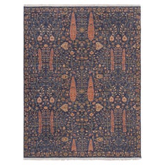 8x10 Navy Rust Cypress Tree Of Life Persian Rug ( JC-9980)