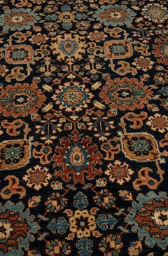 8x10 Navy Rust Floral Hand Knotted Persian Carpet ( G-13145)