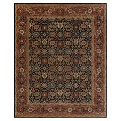 8x10 Navy Rust Floral Hand Knotted Persian Carpet ( G-13145)