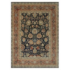 8x10 Navy Rust Persian Hand Knotted Wool Rug ( G-13574)