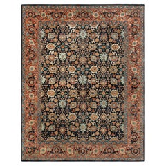 8x10 Navy Rust Persian Hand Knotted Wool Rug ( G-13939)