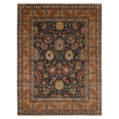 8x10 Navy Rust Persian Hand Knotted Wool Rug ( P-2992)