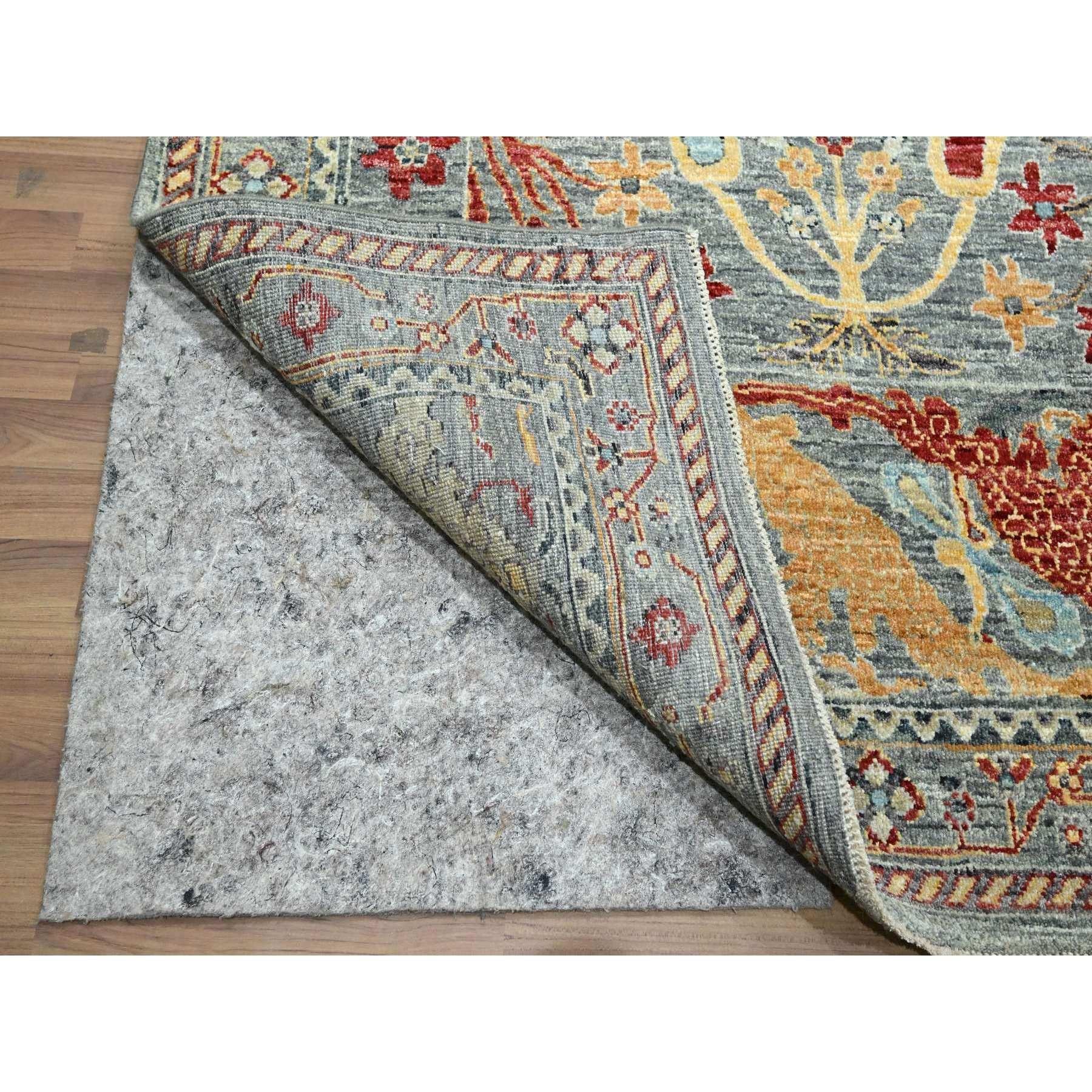 8'x10' Neutral Grau Bijar Garus Design Pastellfarben Handgeknüpfter Wollteppich (Indisch) im Angebot