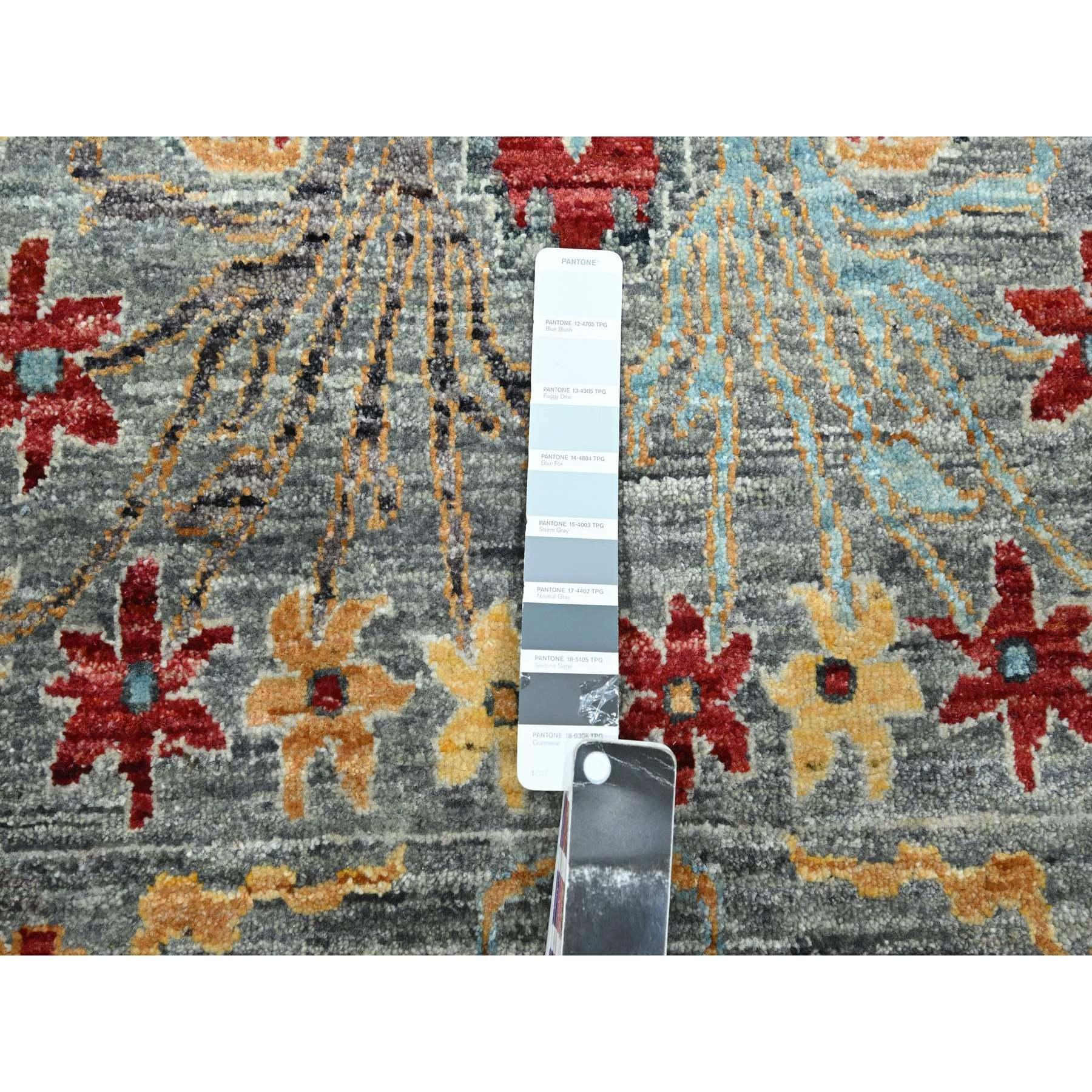 8'x10' Neutral Grau Bijar Garus Design Pastellfarben Handgeknüpfter Wollteppich (Wolle) im Angebot