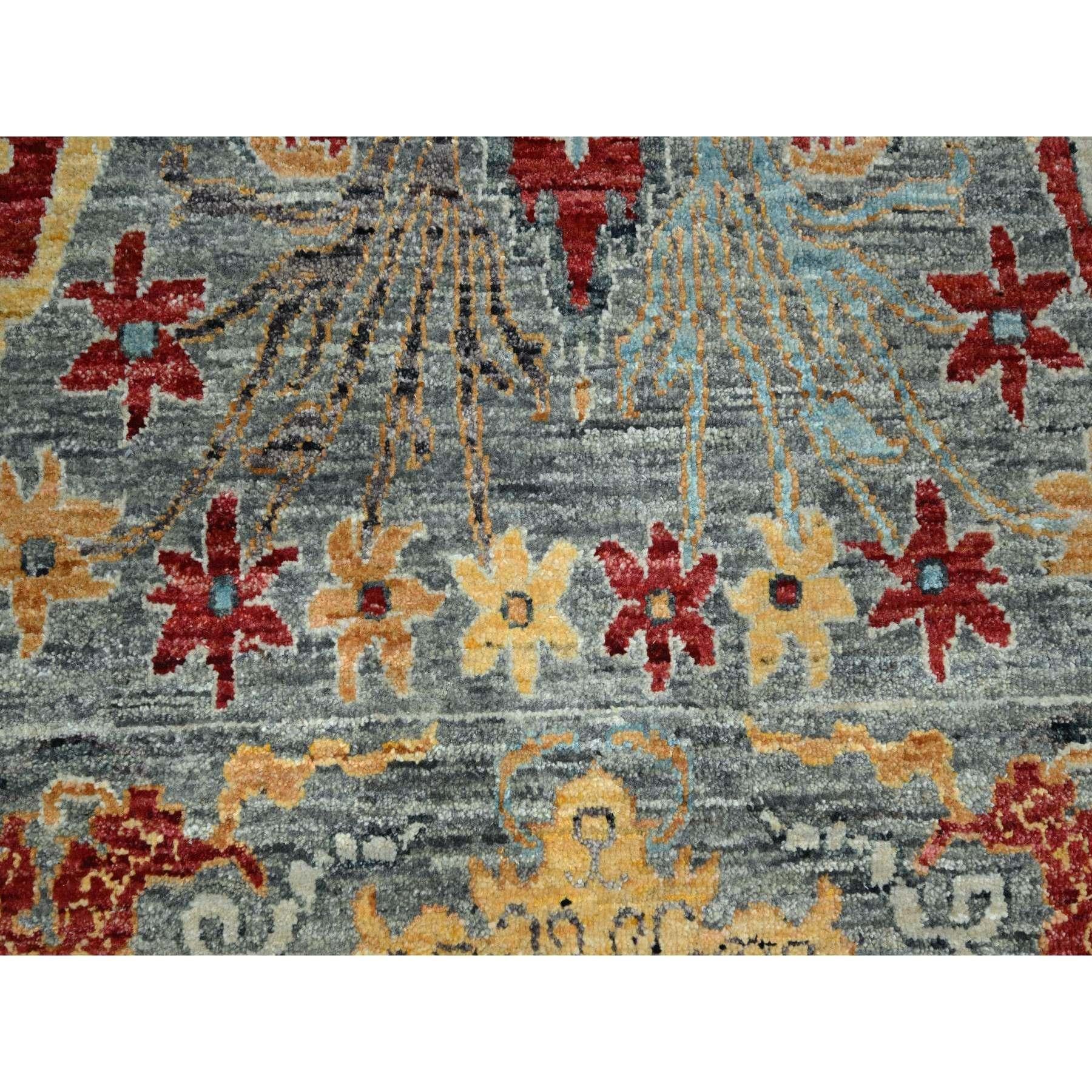 8'x10' Neutral Grau Bijar Garus Design Pastellfarben Handgeknüpfter Wollteppich im Angebot 1