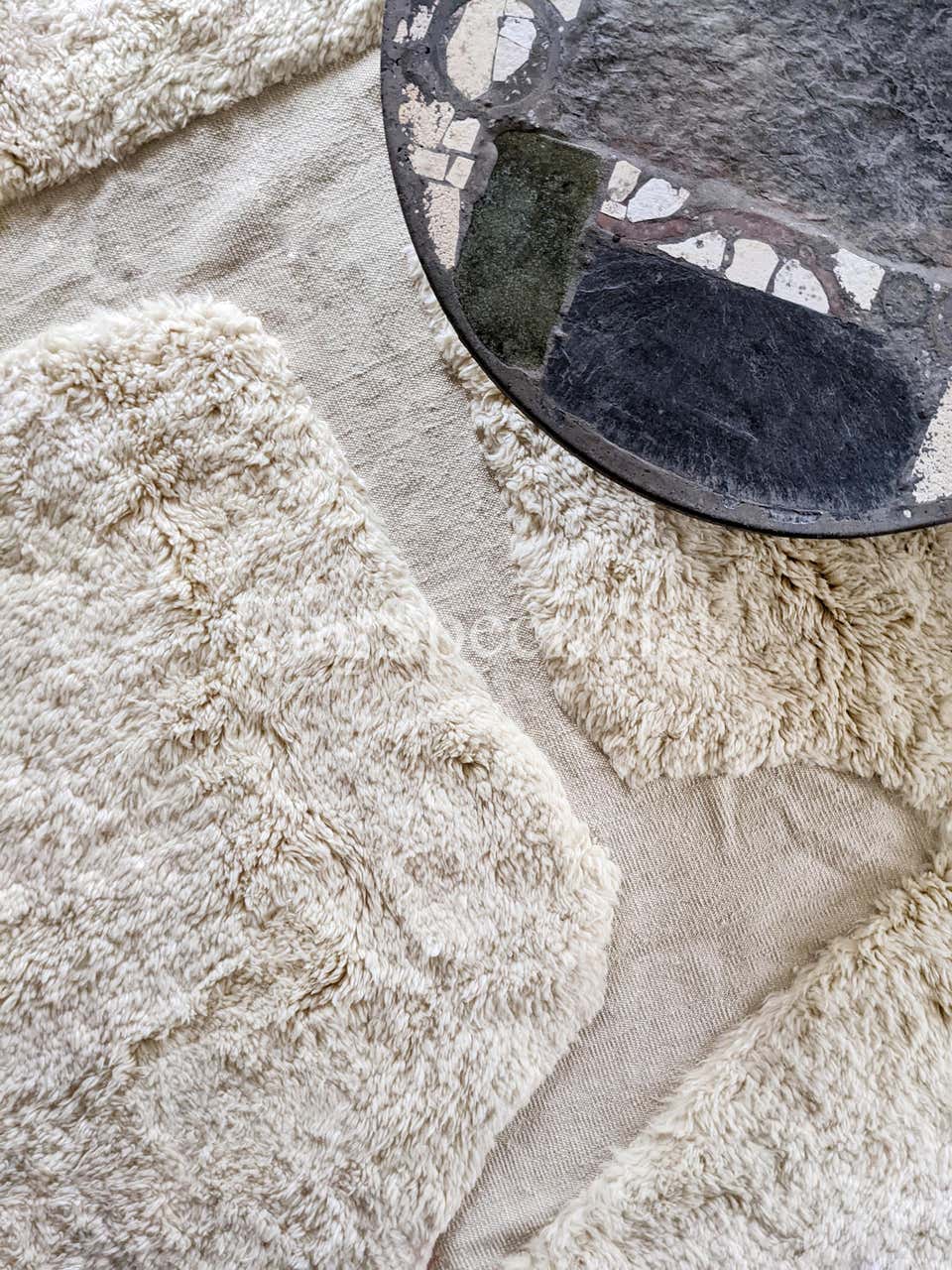 Contemporary Grid Pattern Rug. 100% Natural Undyed Wool. High and Low ...