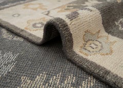 8x10 Olive Green Gray Hand Knotted Oushak Wool Rug ( MT - 365 )