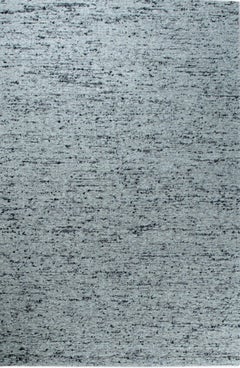 8x10 Opulent Alluring Dark Gray Solid Geometric Modern Handmade Wool Carpet Rug