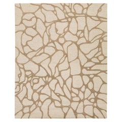8x10 Organic Hand-Tufted Wool Area Rug - Sand & Cream Modern Abstract