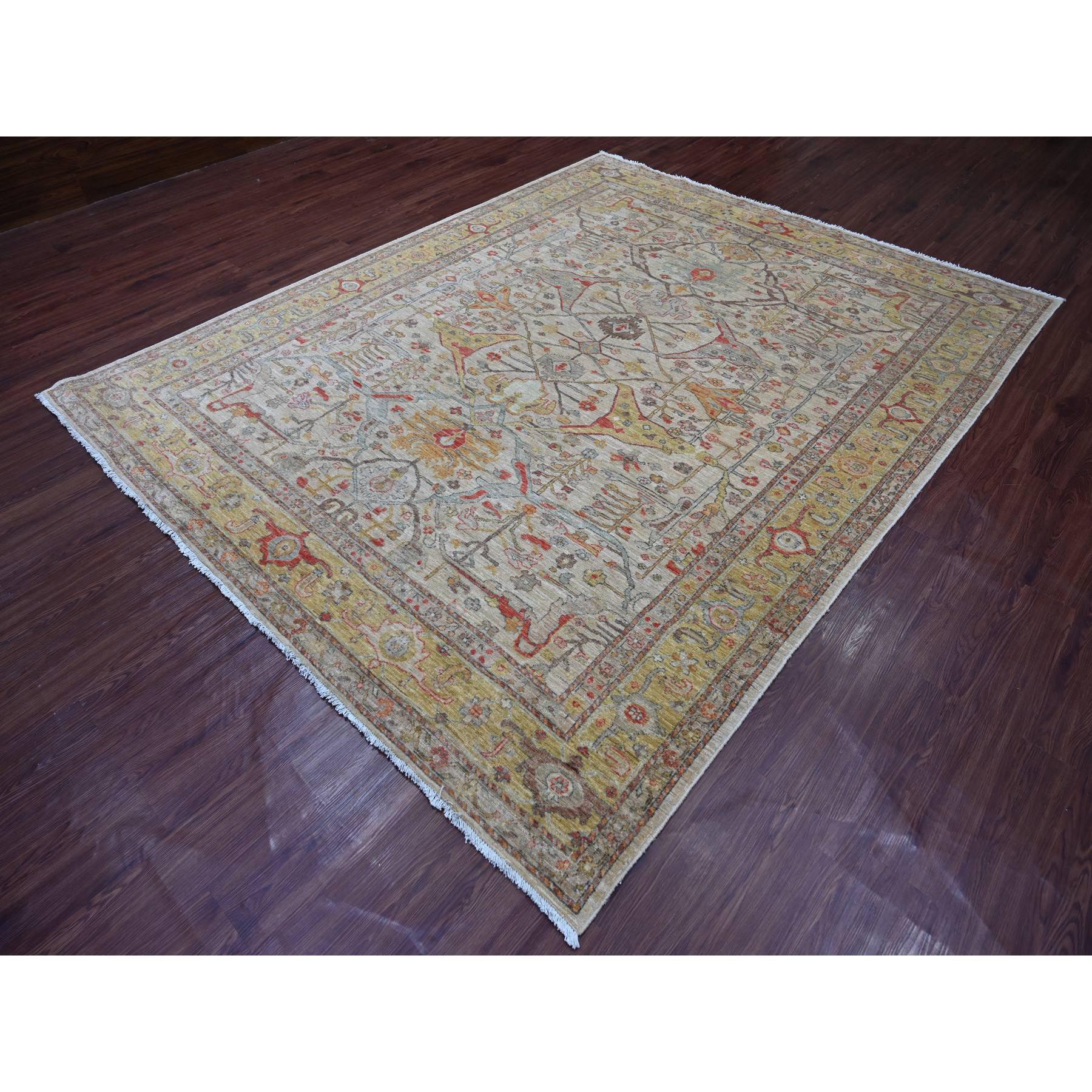 Grigio ostrica, Peshawar con disegno Bijar Garus, Annodato a mano, Tinture vegetali, Tessuto fitto, Lana naturale, Tappeto orientale
Materiali primari: Lana
Lattice: No Pile 
altezza: 0,25 pollici
Stile: Tradizionale
Colore primario: Grigio
Colori