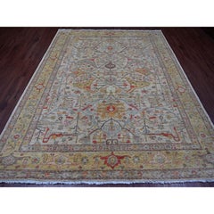 8'x10' Austerngrauer Peshawar mit Bijar Garus Design Handgeknüpfter Wollteppich
