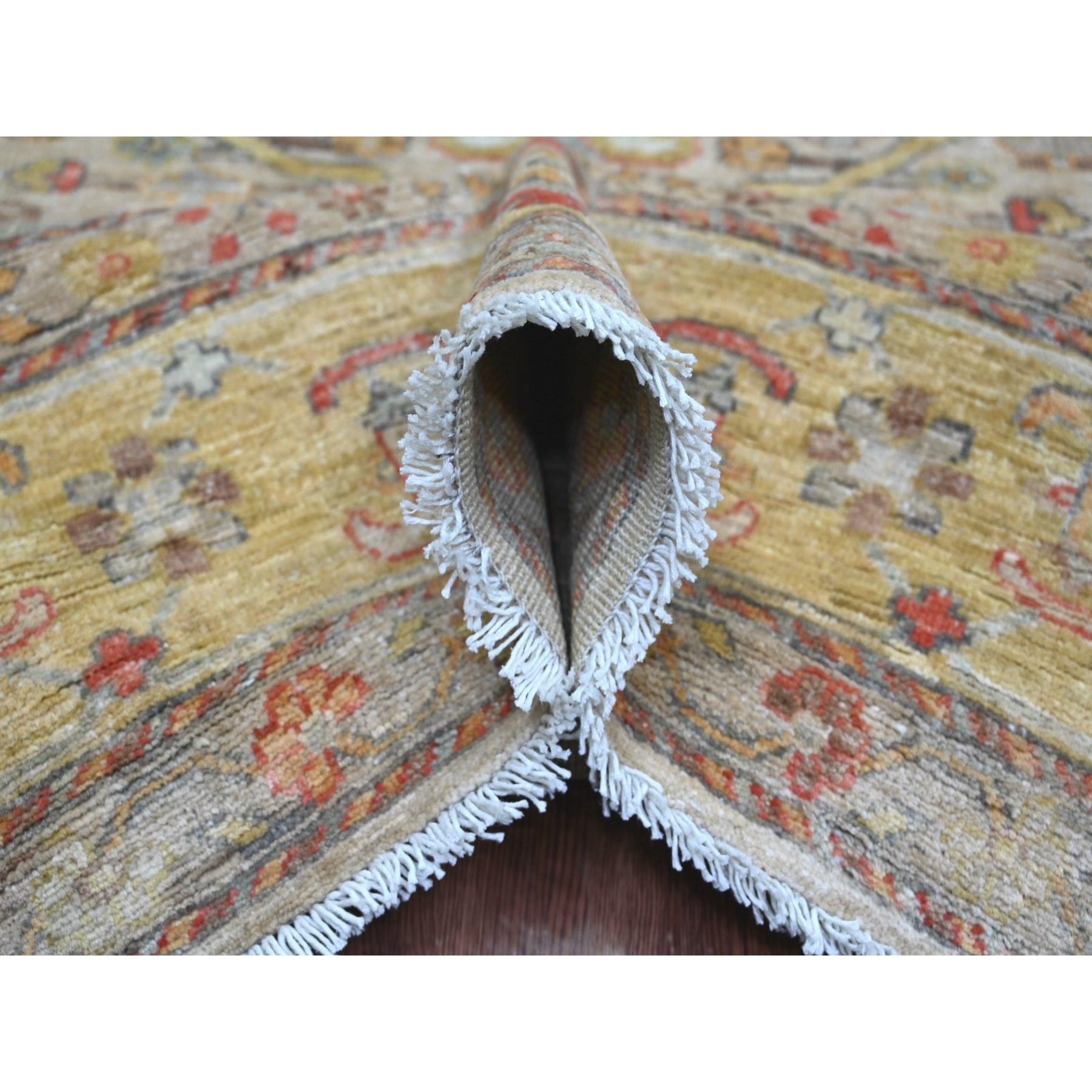 Afghano Tappeto in lana annodato a mano 8'x10' Oyster Gray Peshawar con Bijar Garus Design in vendita