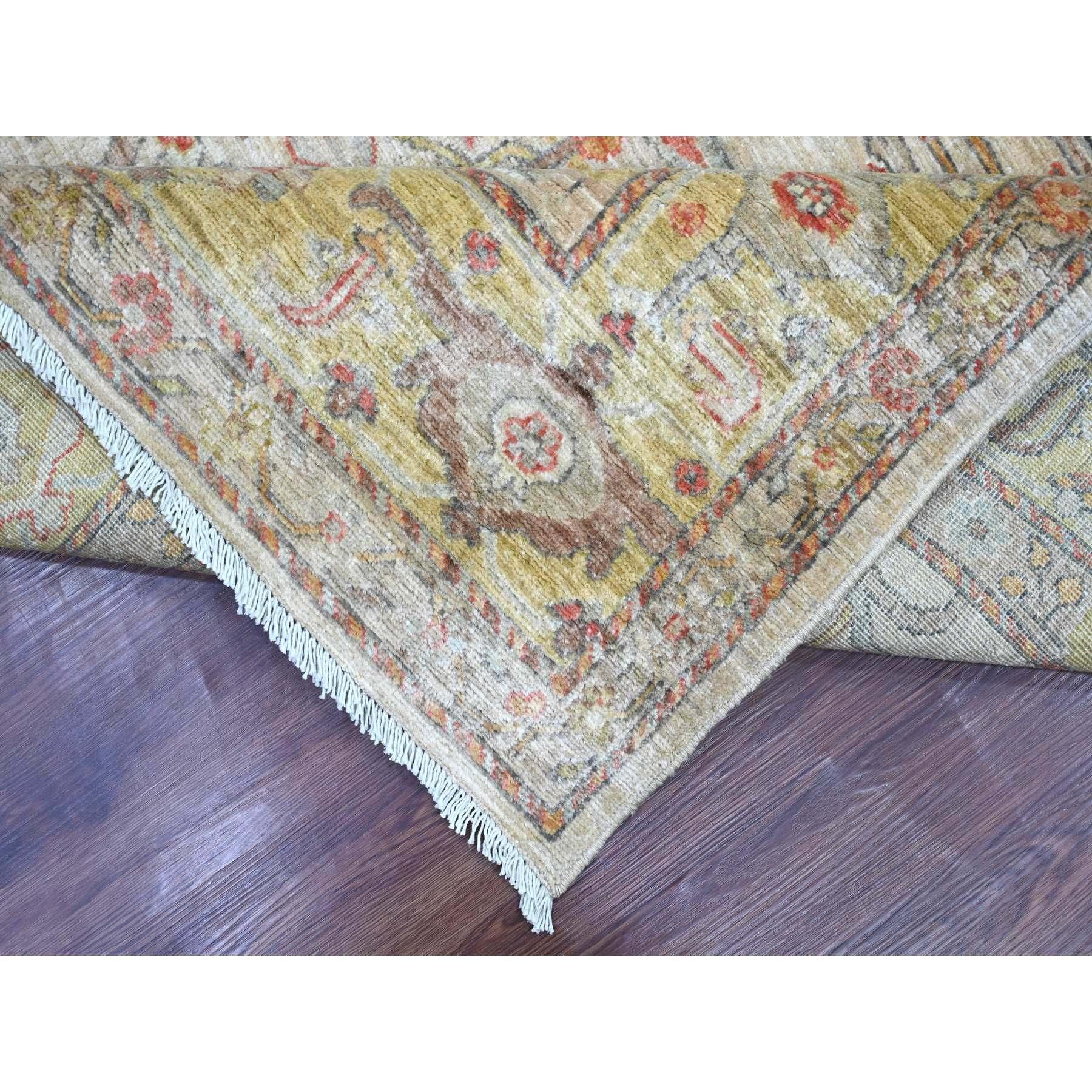 Annodato a mano Tappeto in lana annodato a mano 8'x10' Oyster Gray Peshawar con Bijar Garus Design in vendita