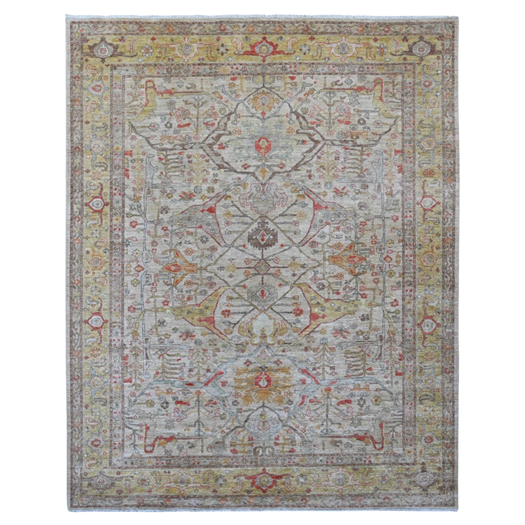 Tappeto in lana annodato a mano 8
x10
 Oyster Gray Peshawar con Bijar Garus Design