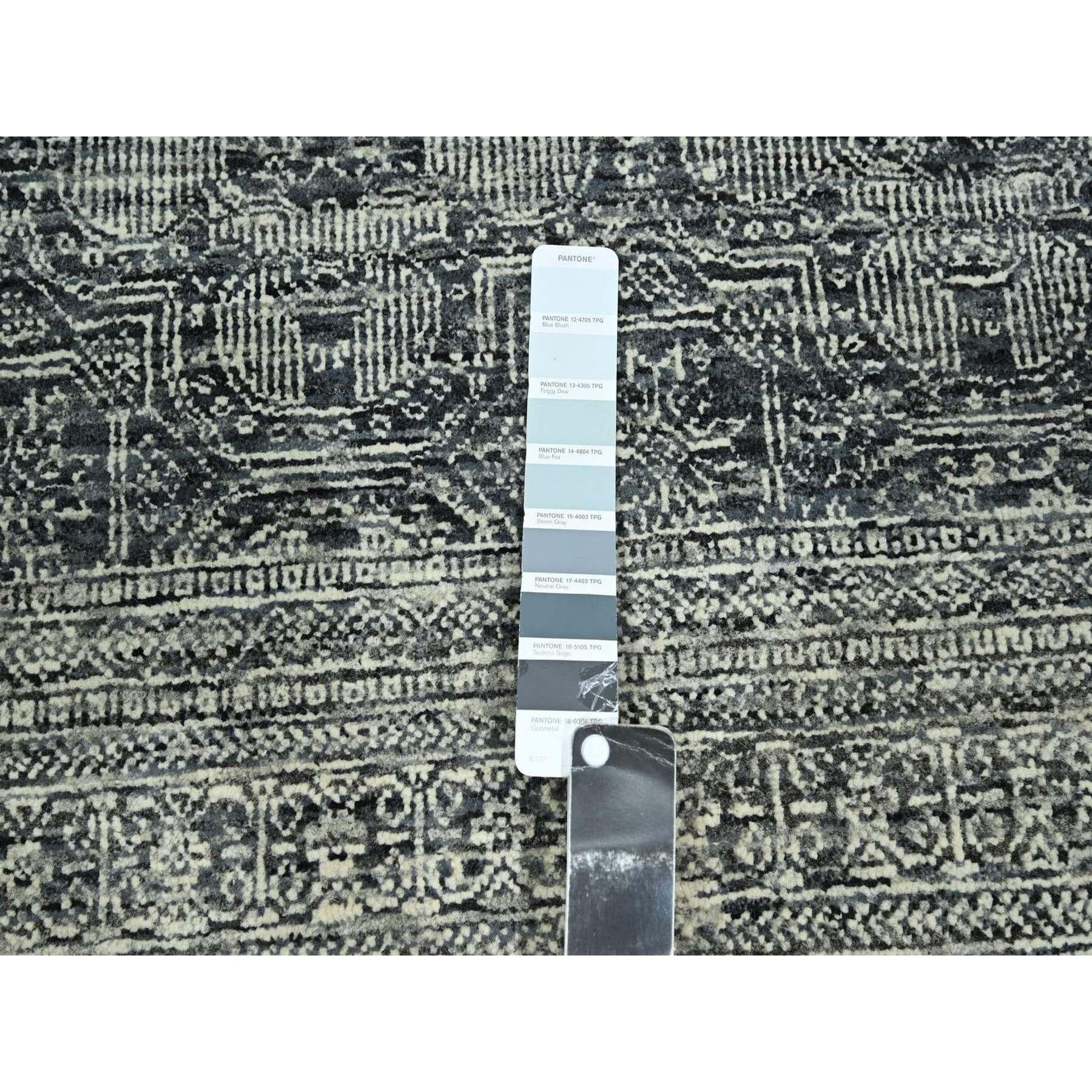 Lana Tappeto in lana annodato a mano 8'x10' Pebble Gray Tone on Tone Arts and Crafts Design in vendita