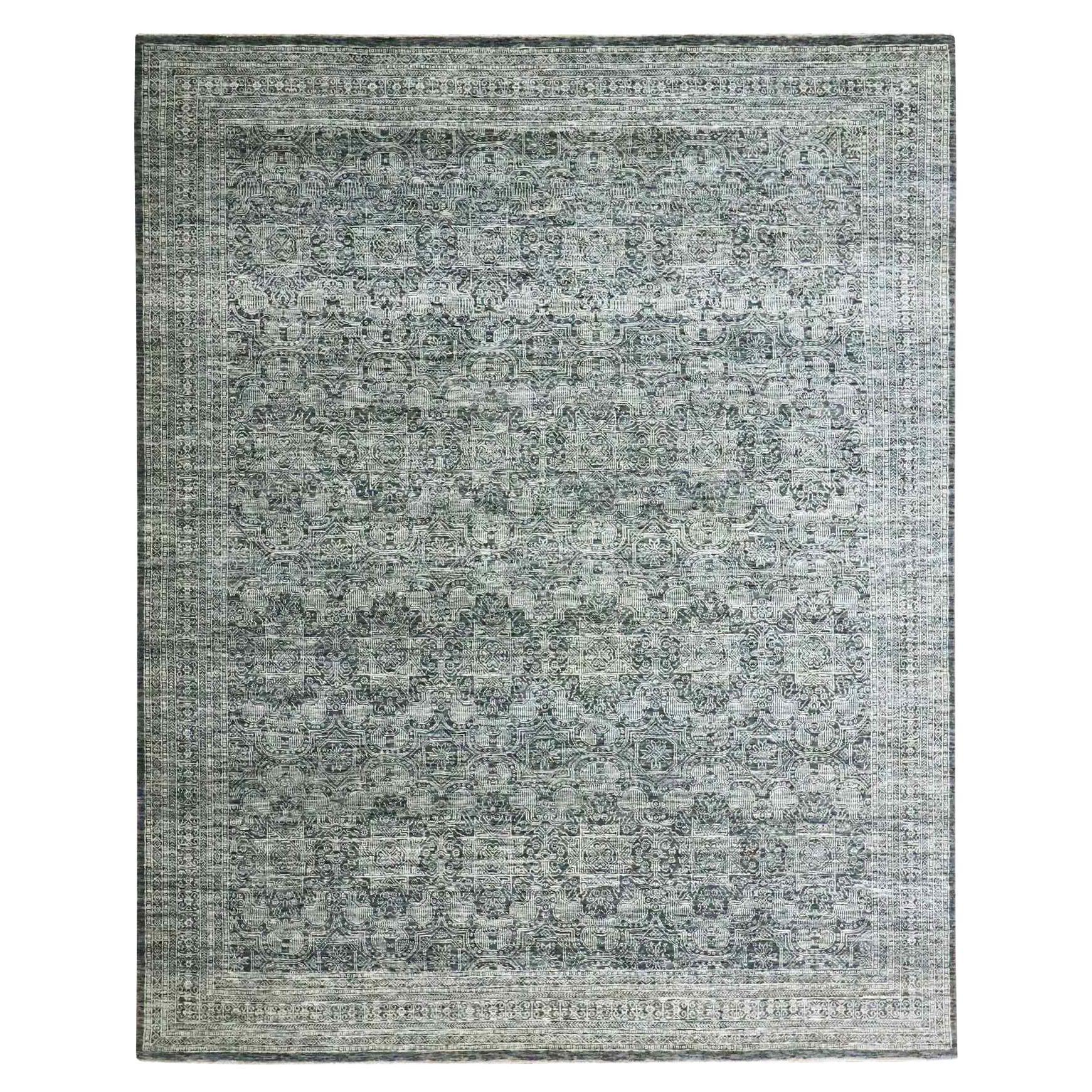 Tapis en laine nouée à la main 8
x10
gris galet ton sur ton Arts and Crafts Design