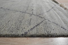8x10 Penelope Diamond Silver Diamond Modern Hand Knotted Wool Carpet Rug