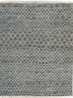8x10 Penelope Kilim Marrone Diamante Geometrico Fatto a Mano in Lana Tappeto Dimensione Camera