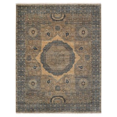 8x10 Persian Beige Brown Gray Hand Knotted Persian Wool Rug ( OAC-12)