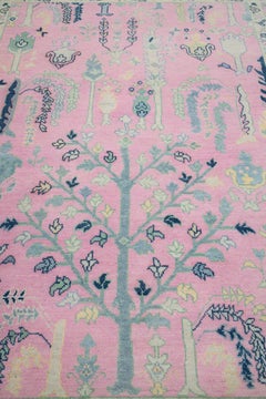 8x10 Rosa Türkisch Oushak Handgeknüpfter Wollteppich ( JC-8206 )