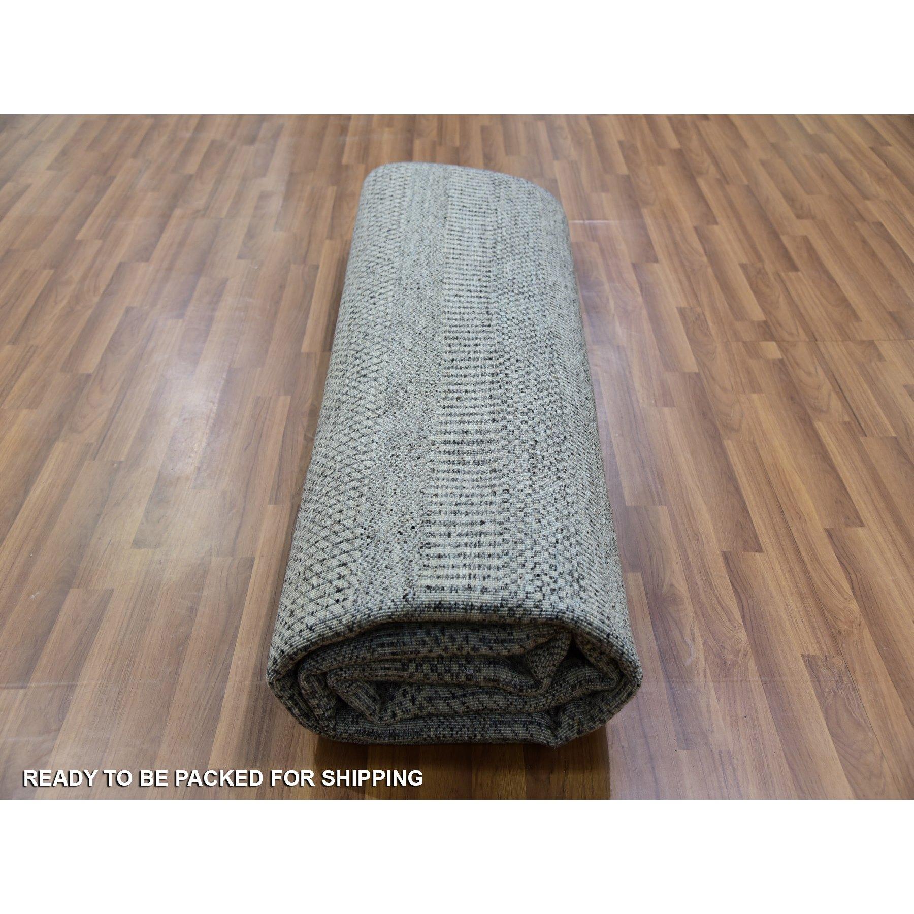 8'x10' Power Gray, handgeknüpfter, moderner Grasdesigner, Bio-Wollteppich im Angebot 2