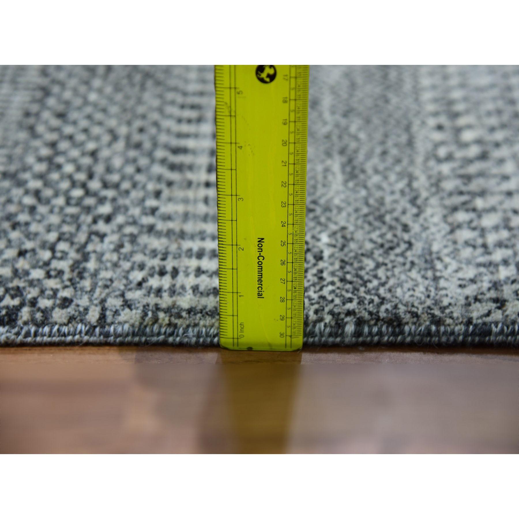 8'x10' Power Gray, handgeknüpfter, moderner Grasdesigner, Bio-Wollteppich im Angebot 3