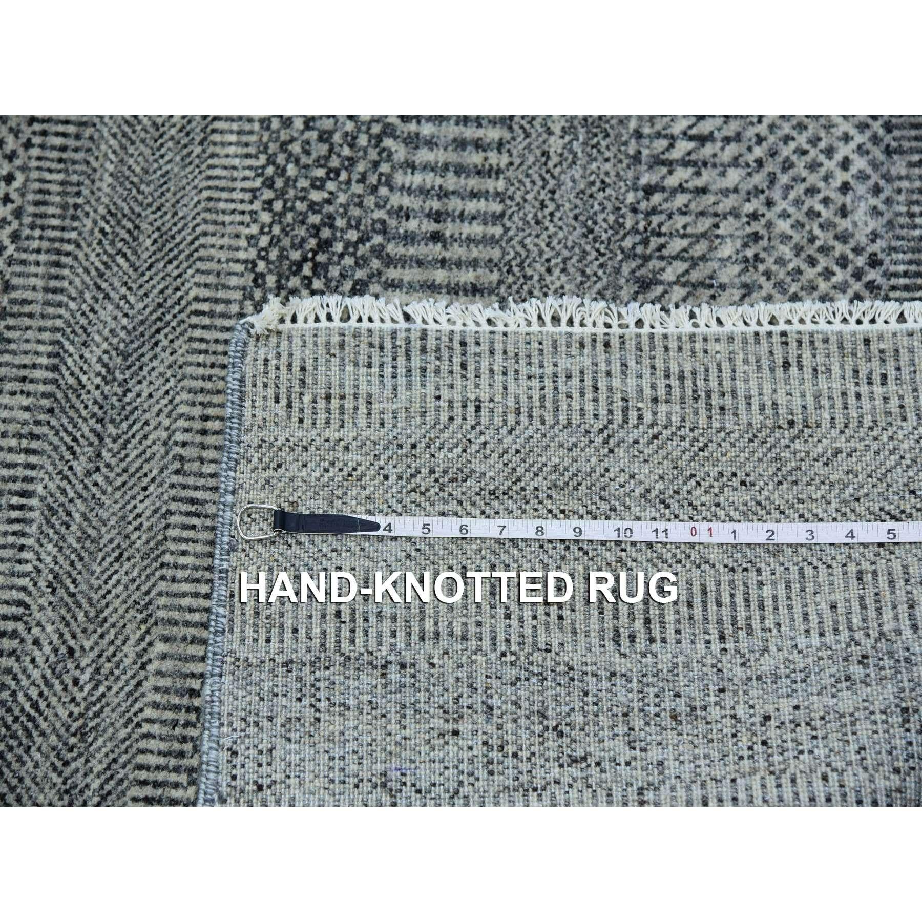 8'x10' Power Gray, handgeknüpfter, moderner Grasdesigner, Bio-Wollteppich im Angebot 4