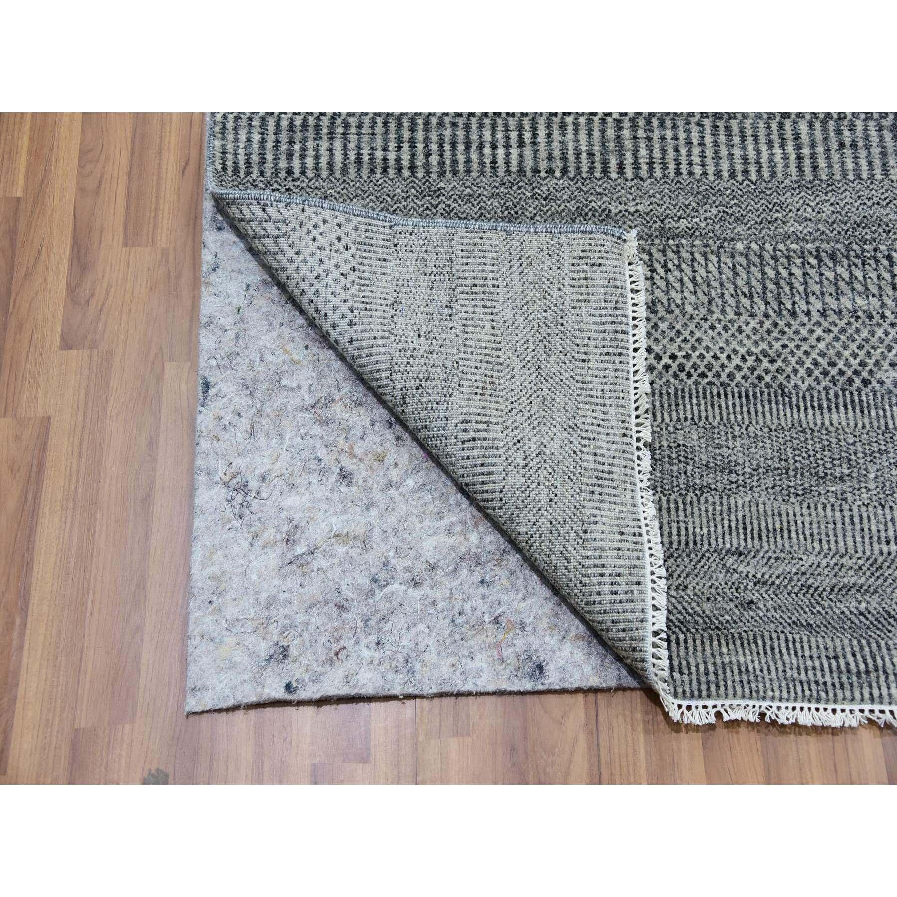 8'x10' Power Gray, handgeknüpfter, moderner Grasdesigner, Bio-Wollteppich (Handgeknüpft) im Angebot