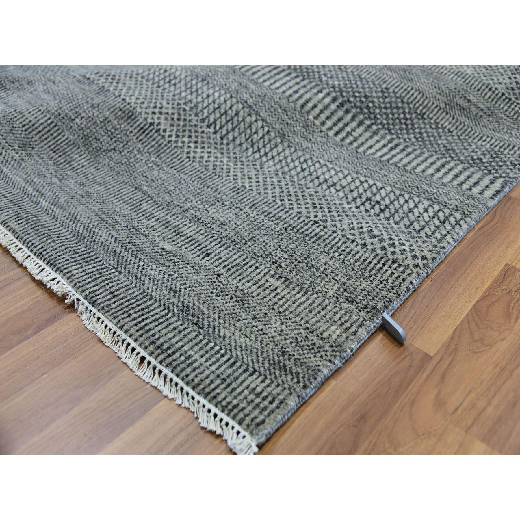 8'x10' Power Gray, handgeknüpfter, moderner Grasdesigner, Bio-Wollteppich (21. Jahrhundert und zeitgenössisch) im Angebot