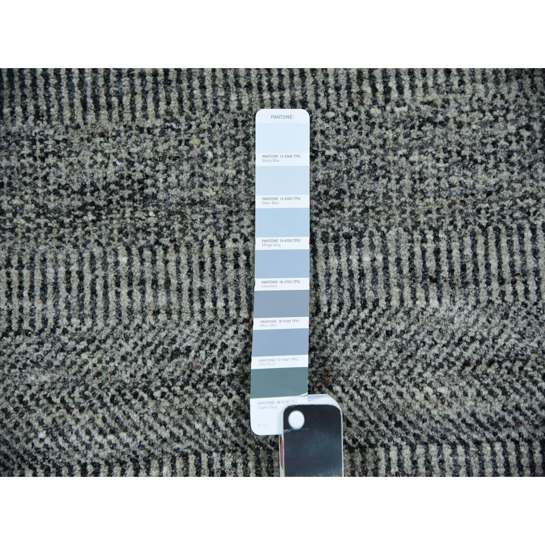 8'x10' Power Gray, handgeknüpfter, moderner Grasdesigner, Bio-Wollteppich (Wolle) im Angebot