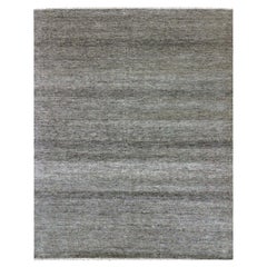 8'x10' Power Gray, Hand Knotted, Modern Grass Design, Organic Wool Rug