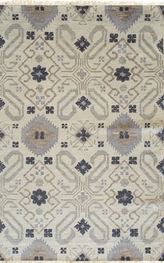 8x10 Quinn Oushak Gray Large Scale Geometric Modern Hand Knotted Wool Carpet Rug