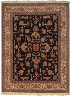 8x10 Rare Antique Turkish Oushak Rug High Quality Black 249cm x 313cm C.1940