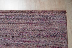 8x10 Red Hand-Knotted Silk Subtle Striations Geometric Modern Carpet Rug