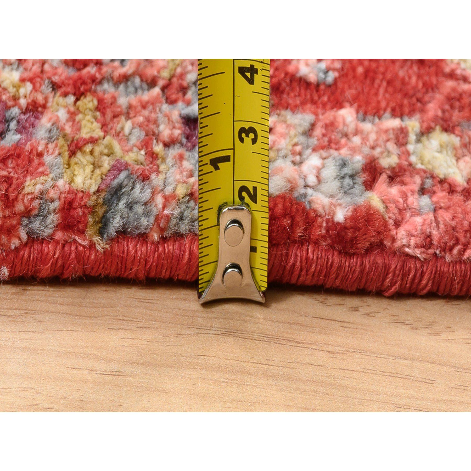 8'x10' Red Modern Design Nepale Weave Wool and Silk Hand Knotted Rug For Sale 5
