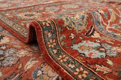 8x10 Red Rust Persian Kerman Sickle Hand Knotted Rug ( G-12522)