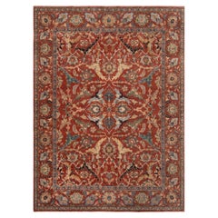 8x10 Red Rust Persian Kerman Sickle Hand Knotted Rug ( G-12522)