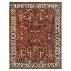 8x10 Red Rust Persian Serapi Hand Knotted Wool Rug ( G-12284)