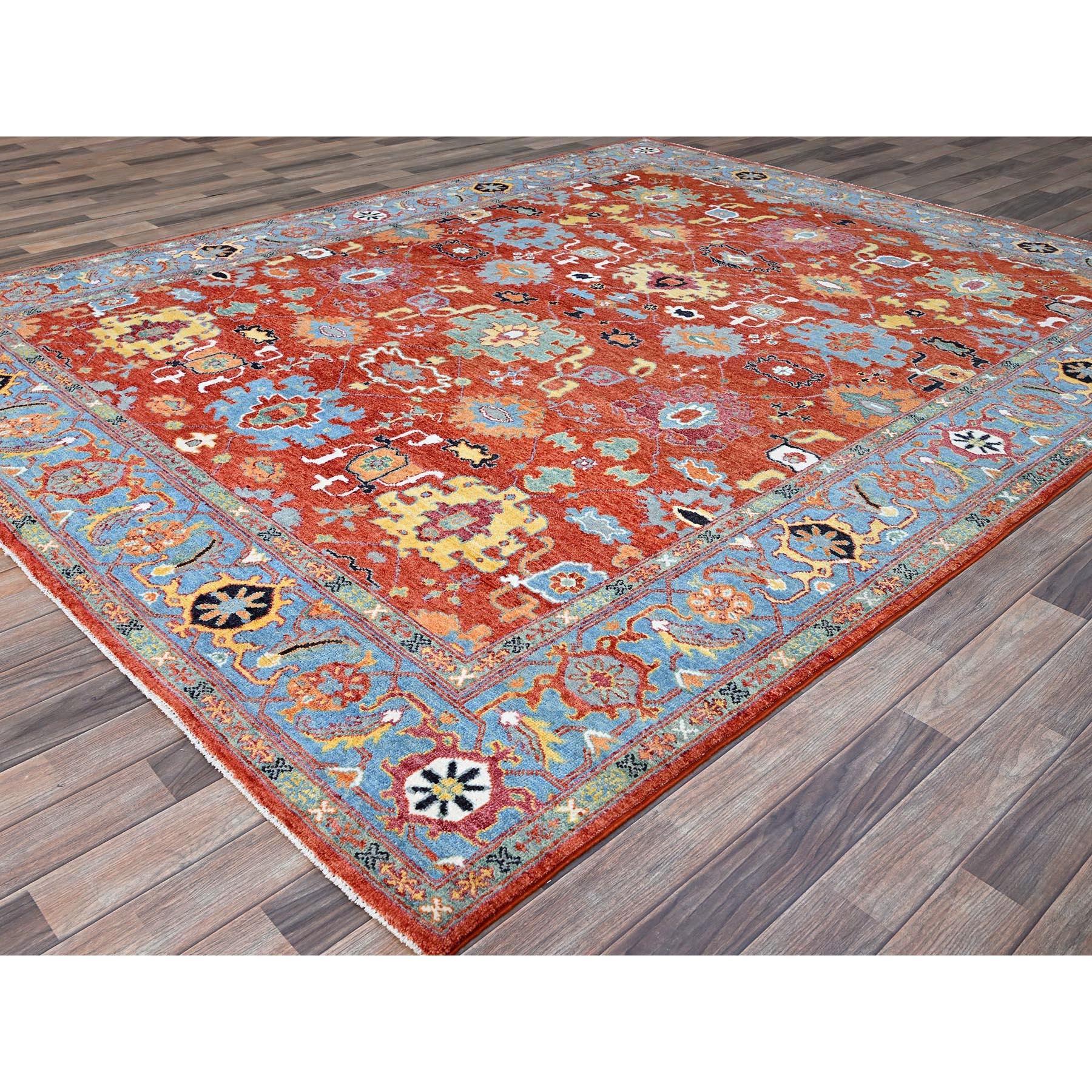 Heriz Serapi 8'x10' Rouge Seeripe Heris Motifs colorés 100% laine Knots Rugs Orientaux en vente